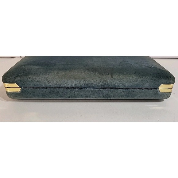 Vintage MELE Blue Velvet Travel Clamshell Jewelry Box Earring Case Lined - Picture 8 of 15